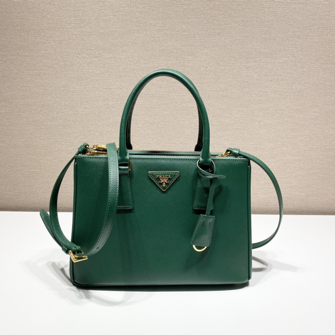 Prada Medium Galleria Saffiano Leather Bag Tote Shoulder Bag Mango Green 1BA863